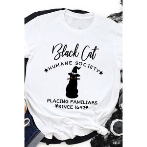 NWT - Black Cat Humane Society Halloween Graphic Tee - Large